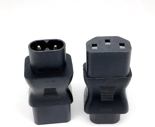 Alt view image 3 of 7 - (2 Pack) IEC C8 to C13 Power Converter Travel Plug Adapter,IEC 320 C13 to C8 Electrical Adapter ,IEC Power Adapter