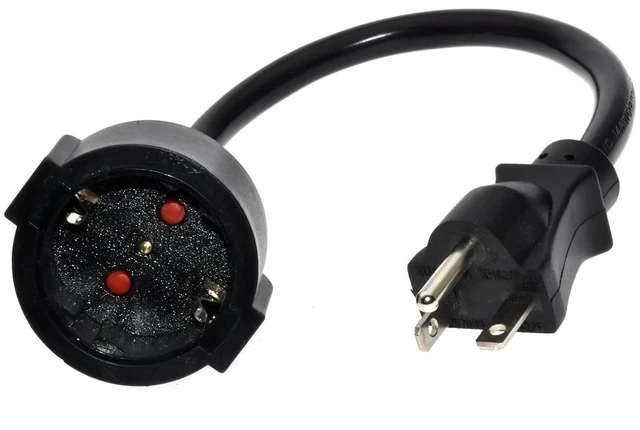 Main image of 6-20P to Euro CEE7/7 Heavy Duty Power Cord 12AWG,US 3-Prong NEMA6-20P Plug to CEE 7/7 Schuko European Female Socket Power Cord,EU US Plug Adapter, 1ft/0.3m (6-20P to Schuko)