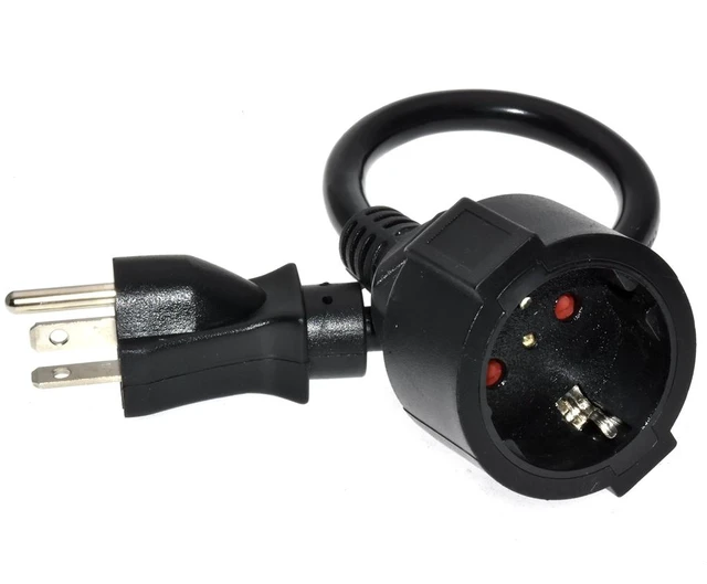Alt view image 2 of 7 - 6-20P to Euro CEE7/7 Heavy Duty Power Cord 12AWG,US 3-Prong NEMA6-20P Plug to CEE 7/7 Schuko European Female Socket Power Cord,EU US Plug Adapter, 1ft/0.3m (6-20P to Schuko)