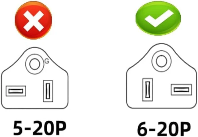 Alt view image 7 of 7 - 6-20P to Euro CEE7/7 Heavy Duty Power Cord 12AWG,US 3-Prong NEMA6-20P Plug to CEE 7/7 Schuko European Female Socket Power Cord,EU US Plug Adapter, 1ft/0.3m (6-20P to Schuko)