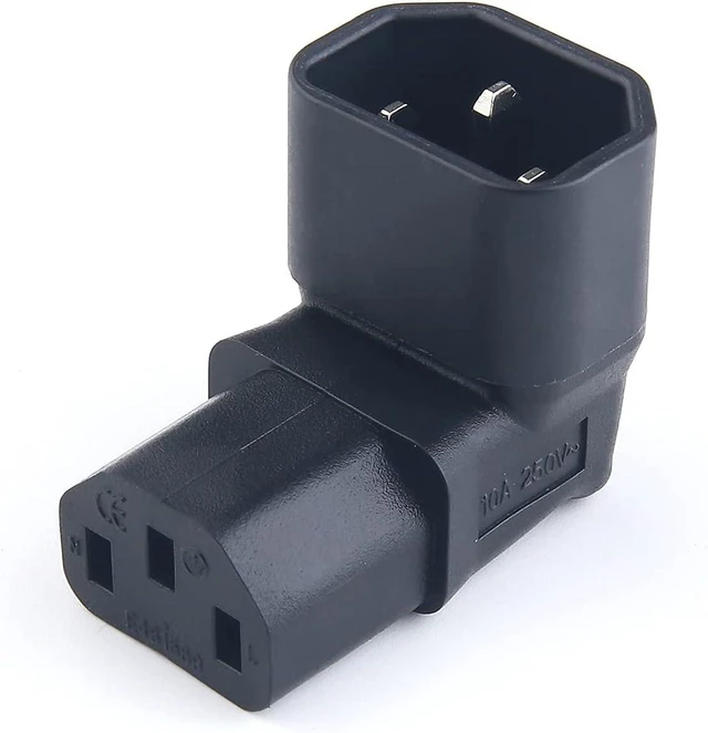 Main image of Elbow Plug C14 to C13 Power Converter Travel Plug Adapter for LCD LED TV Wall Mount,IEC 320 C14 to 90-Degree Up Angle IEC C13 Electrical Adapter ,C13 C14 Cable IEC Power Connector