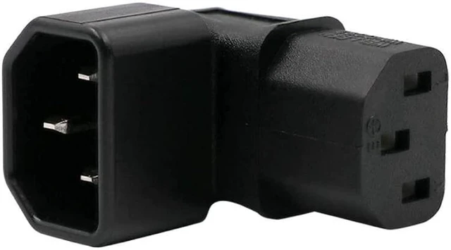 Alt view image 2 of 7 - Elbow Plug C14 to C13 Power Converter Travel Plug Adapter for LCD LED TV Wall Mount,IEC 320 C14 to 90-Degree Up Angle IEC C13 Electrical Adapter ,C13 C14 Cable IEC Power Connector
