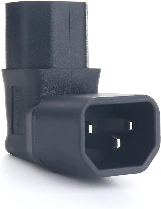 Alt view image 3 of 7 - Elbow Plug C14 to C13 Power Converter Travel Plug Adapter for LCD LED TV Wall Mount,IEC 320 C14 to 90-Degree Up Angle IEC C13 Electrical Adapter ,C13 C14 Cable IEC Power Connector
