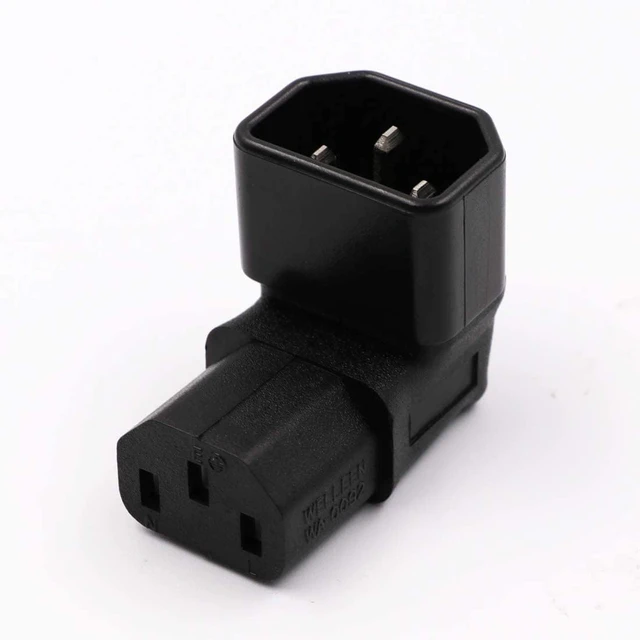 Alt view image 4 of 7 - Elbow Plug C14 to C13 Power Converter Travel Plug Adapter for LCD LED TV Wall Mount,IEC 320 C14 to 90-Degree Up Angle IEC C13 Electrical Adapter ,C13 C14 Cable IEC Power Connector