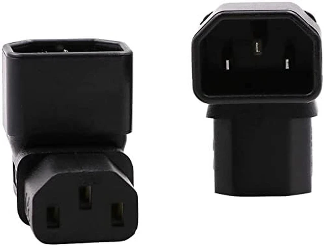 Alt view image 5 of 7 - Elbow Plug C14 to C13 Power Converter Travel Plug Adapter for LCD LED TV Wall Mount,IEC 320 C14 to 90-Degree Up Angle IEC C13 Electrical Adapter ,C13 C14 Cable IEC Power Connector
