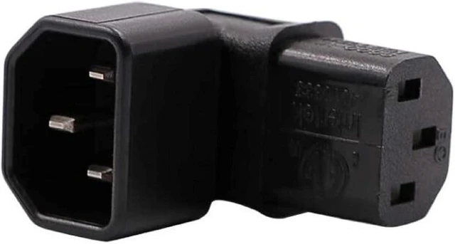 Main image of Elbow Plug C14 to C13 Power Converter Travel Plug Adapter for LCD LED TV Wall Mount,IEC 320 C14 to 90-Degree Down Angle IEC C13 Electrical Adapter ,C13 C14 Cable IEC Power Connector