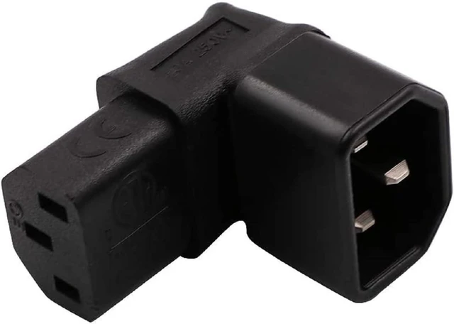 Alt view image 2 of 7 - Elbow Plug C14 to C13 Power Converter Travel Plug Adapter for LCD LED TV Wall Mount,IEC 320 C14 to 90-Degree Down Angle IEC C13 Electrical Adapter ,C13 C14 Cable IEC Power Connector