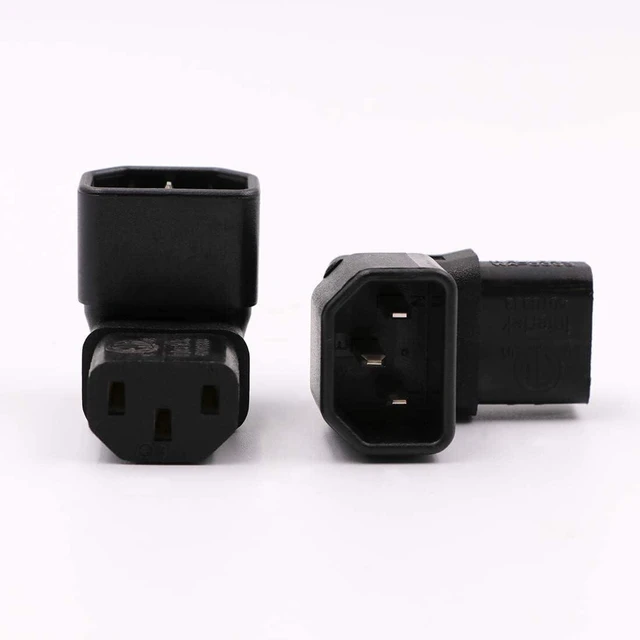 Alt view image 5 of 7 - Elbow Plug C14 to C13 Power Converter Travel Plug Adapter for LCD LED TV Wall Mount,IEC 320 C14 to 90-Degree Down Angle IEC C13 Electrical Adapter ,C13 C14 Cable IEC Power Connector