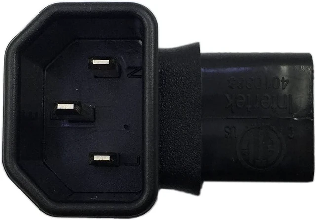 Alt view image 6 of 7 - Elbow Plug C14 to C13 Power Converter Travel Plug Adapter for LCD LED TV Wall Mount,IEC 320 C14 to 90-Degree Down Angle IEC C13 Electrical Adapter ,C13 C14 Cable IEC Power Connector