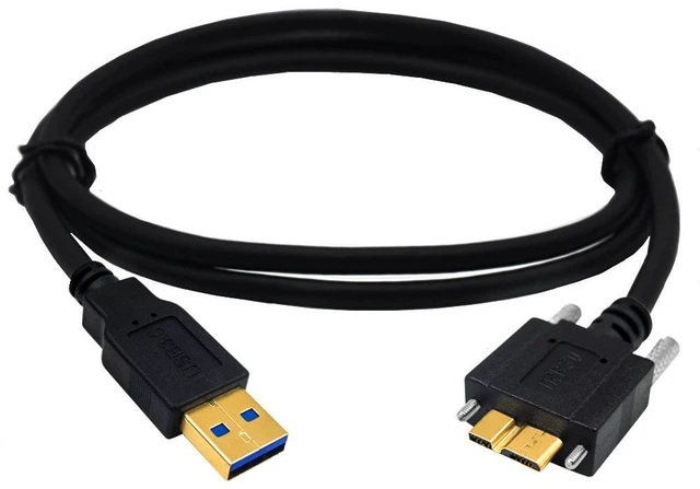 Alt view image 5 of 7 - USB 3.0 A Male to Micro B Male Cable with Locking Screws for Hard Drive, Smartphone, Tablet and PC,1ft/0.3m