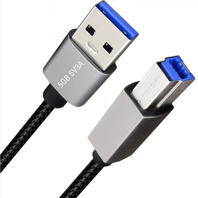 Alt view image 2 of 7 - USB 3.0 Cable A Male to B Male ,Superspeed USB 3.0 A-B/A Male to B Male Cable - for Scanner, Printers, Desktop External Hard Drivers and More,1ft/0.3m