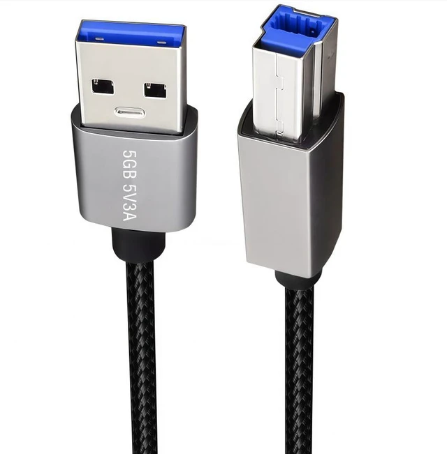 Alt view image 3 of 7 - USB 3.0 Cable A Male to B Male ,Superspeed USB 3.0 A-B/A Male to B Male Cable - for Scanner, Printers, Desktop External Hard Drivers and More,1ft/0.3m