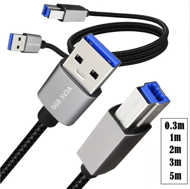 Alt view image 6 of 7 - USB 3.0 Cable A Male to B Male ,Superspeed USB 3.0 A-B/A Male to B Male Cable - for Scanner, Printers, Desktop External Hard Drivers and More,1ft/0.3m