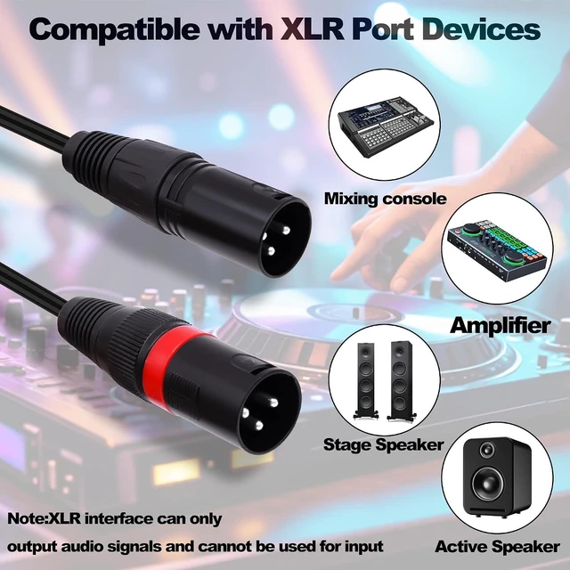 Alt view image 5 of 7 - USB C to Dual XLR Male Audio Cable 3ft/1m, Stereo Type-C to 2 XLR Y-Splitter Cable for Smartphone, Laptop, Tablet to Active Speaker, Mixer, Amp | Compatible with Windows, macOS, iOS, Android
