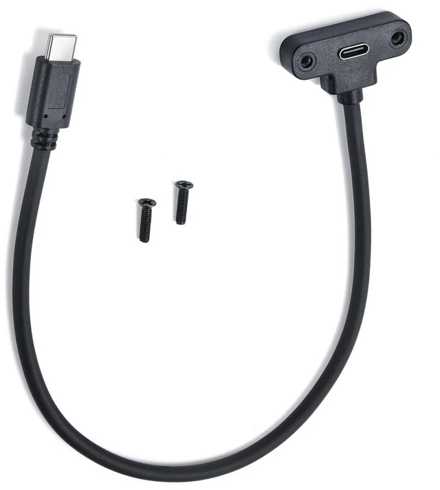 Main image of USB Type C Panel Mount Adapter Cable 90 Degree Angle USB C Male to Female Extension Cable,USB 2.0 Type C Cable with Panel Mount Screw for Laptop, Tablet, Mobile Phone 1ft/30cm
