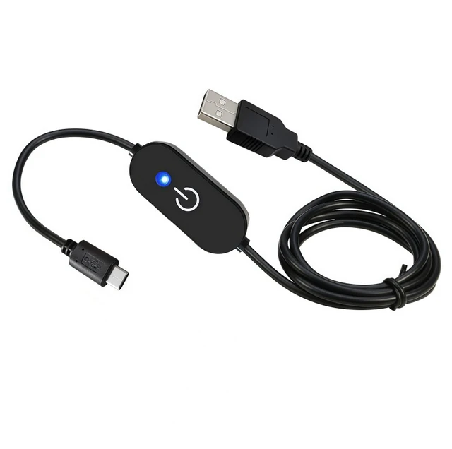 Main image of USB Type-C LED Strip Touch Dimmer Cord Single Colour Dimming On Off Switch Controller DC 5V-12V, Switch Black ,3ft/1m