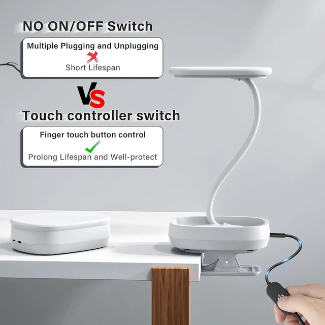 Alt view image 7 of 7 - USB Type-C LED Strip Touch Dimmer Cord Single Colour Dimming On Off Switch Controller DC 5V-12V, Switch White ,3ft/1m