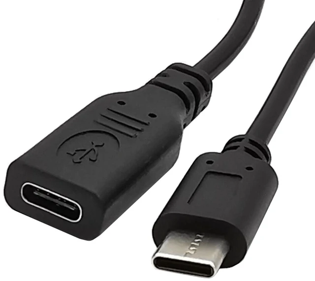 Alt view image 3 of 7 - 2-Pack USB Type C Switch Extension Cable , USB C Male-to-Female USB cable with on / off switch, c-type USB 3.1 extended push-in key switch cable,1FT/0.3m