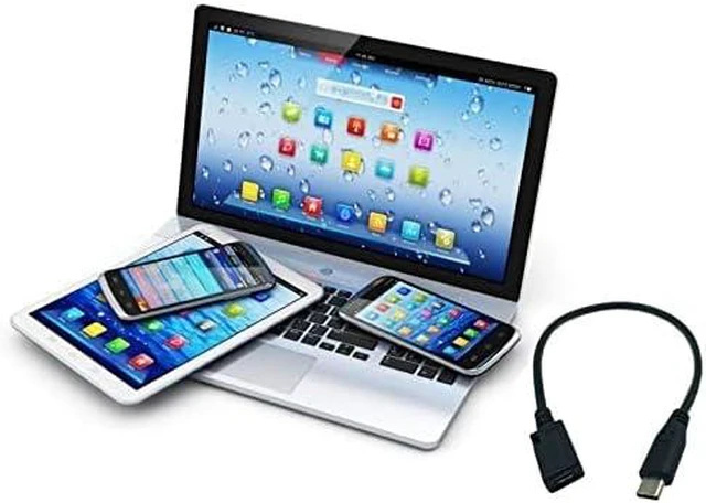 Alt view image 4 of 6 - USB3.1 Type C Male To Micro USB 2.0 5Pin Female Data Cable Cord ,USB Type C to Micro USB Cable, USB-C Male to Micro USB Female Adapter Converter,0.5ft/15cm,Black