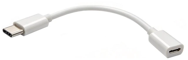 Alt view image 2 of 4 - USB3.1 Type C Male To Micro USB 2.0 5Pin Female Data Cable Cord ,USB Type C to Micro USB Cable, USB-C Male to Micro USB Female Adapter Converter,0.5ft/15cm,White