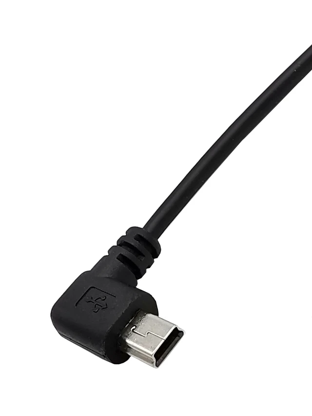 Alt view image 5 of 7 - 90 Degree Angle Mini USB Male to 3.5mm Female Audio Cable, 3.5mm Female to Right Angle 5 Pin Mini USB Male Microphone Adapter Cable,0.5ft/15cm Elbow Plug