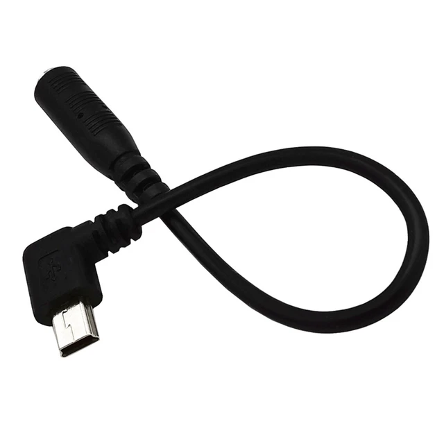 Alt view image 3 of 7 - 90 Degree Angle Mini USB Male to 3.5mm Female Audio Cable, 3.5mm Female to Right Angle 5 Pin Mini USB Male Microphone Adapter Cable,0.5ft/15cm Elbow Plug