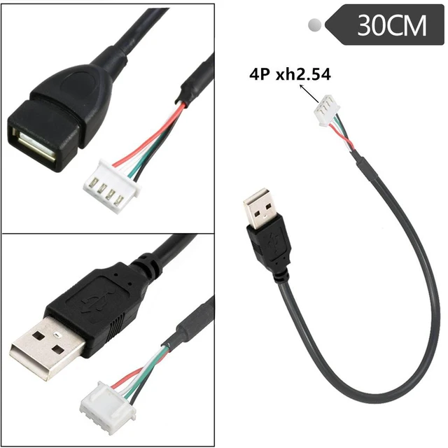 Alt view image 7 of 7 - 2 Pack USB A Male to XH2.54 4Pin Motherboard Connector Converting Cable ,1ft/30cm