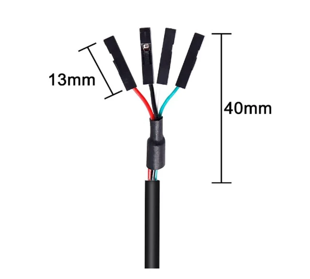 Alt view image 6 of 7 - 2 Pack USB 2.0 A to USB 4 Pin Dupont Motherboard Header Adapter, USB Female to 4Pin Female 28AWG Extender Cable -1ft/30cm