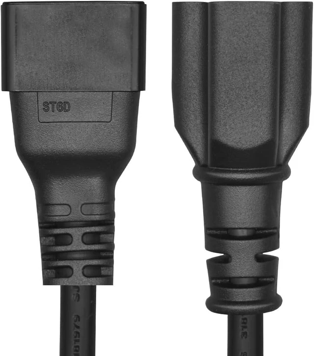 Alt view image 4 of 7 - IEC C20 to 5-15R/5-20R Y Splitter Power Cord, IEC320 C20 Male to NEMA 5-15R & 5-20R Comb Y Split Dual Power Cable, 16Amp to T Blade 20Amp, 14AWG, 1ft/30cm