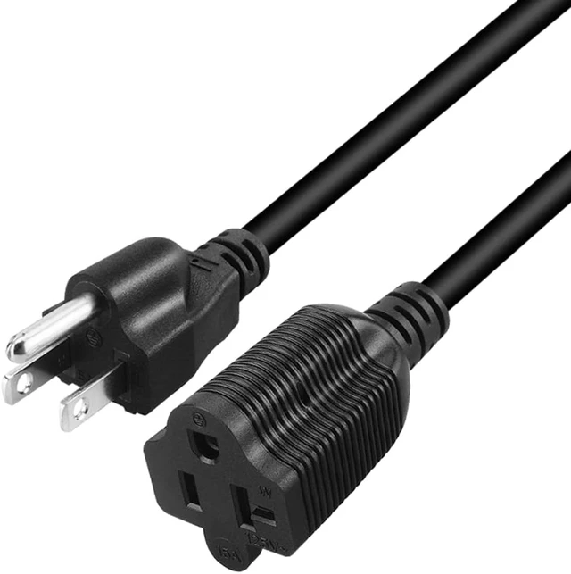 Alt view image 4 of 7 - NEMA 5-15P to 5-15R/5-20R Y Splitter Short Extension Cord 1ft, US Standard 3 Prong Cord Splitter, 14 Gauge, UL Listed, Black, 15 Amp to 20 Amp Power Adapter Cable,1ft/30cm