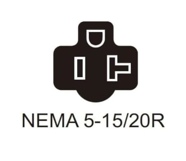 Alt view image 6 of 7 - NEMA 5-15P to 5-15R/5-20R Y Splitter Short Extension Cord 1ft, US Standard 3 Prong Cord Splitter, 14 Gauge, UL Listed, Black, 15 Amp to 20 Amp Power Adapter Cable,1ft/30cm