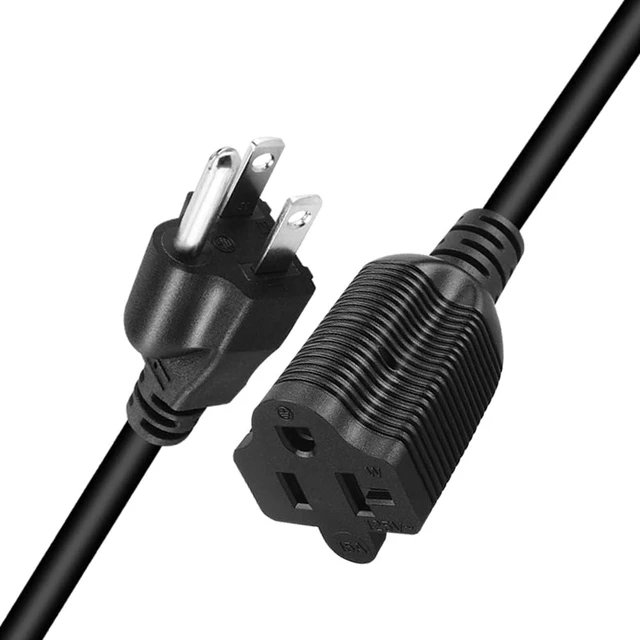 Alt view image 7 of 7 - NEMA 5-15P to 5-15R/5-20R Y Splitter Short Extension Cord 1ft, US Standard 3 Prong Cord Splitter, 14 Gauge, UL Listed, Black, 15 Amp to 20 Amp Power Adapter Cable,1ft/30cm