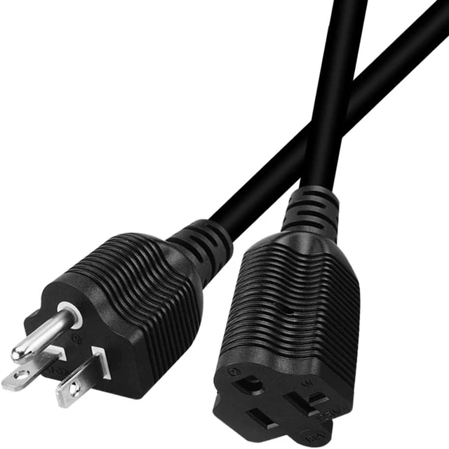 Alt view image 4 of 7 - NEMA 5-20P to 5-15R/5-20R Comb Heavy Duty 12 Gauge Extension Cord, US 3-Prong Cord Extender, Y Splitter, Dual IEC Double, 1ft/30cm