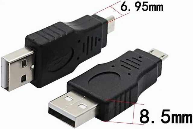 Alt view image 3 of 5 - 3 Pack USB 2.0 A Male to Micro Male Adapter, USB A Male to Micro Male Adaptor