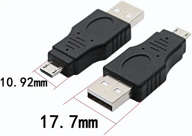 Alt view image 5 of 5 - 3 Pack USB 2.0 A Male to Micro Male Adapter, USB A Male to Micro Male Adaptor