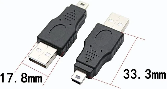 Alt view image 5 of 5 - 3 Pack USB 2.0 A Male to Mini Male Adapter, USB A Male to Mini Male Adaptor,USB 2.0 Type a Plug to Mini USB Male Adapter