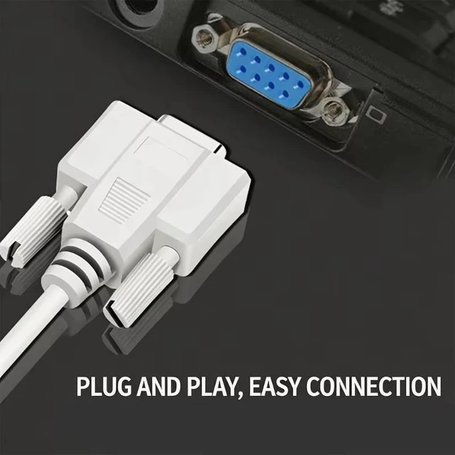 Alt view image 5 of 5 - RS232/DB9 Serial Extension cable, DB9 Male to Male Straight Through wired Serial RS232 Cable/Cord/Wire, RS232 DB9 Male to Male extention cable, 5ft/1.5m Male to Male