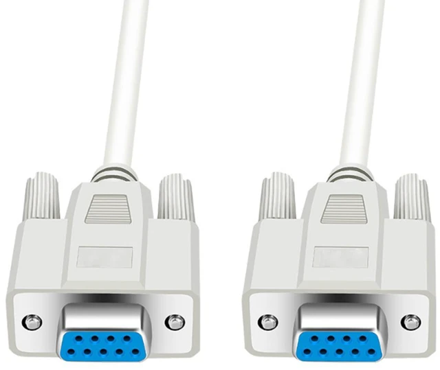 Alt view image 2 of 7 - RS232/DB9 Serial Extension cable, DB9 Female to Female Straight Through wired Serial RS232 Cable/Cord/Wire, RS232 DB9 Female to female extention cable, 5ft/1.5m Female to Female