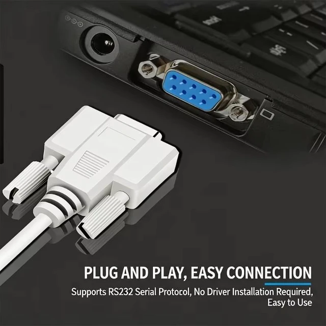 Alt view image 4 of 7 - RS232/DB9 Serial Extension cable, DB9 Female to Female Straight Through wired Serial RS232 Cable/Cord/Wire, RS232 DB9 Female to female extention cable, 5ft/1.5m Female to Female