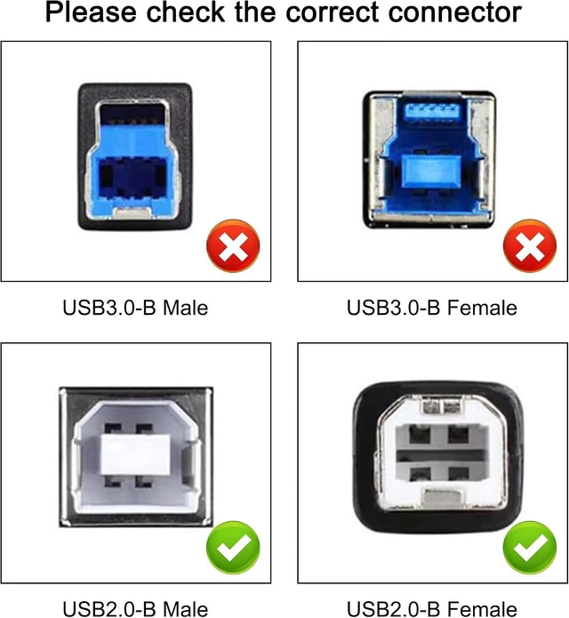 Alt view image 6 of 7 - 2 Pack USB2.0 Type-B Female Panel Mount to 5 Pin Female Header PCB,USB 2.0 B female panel mount to 5Pin F 0.1" header PCB motherboard cable,1.6ft/0.5m