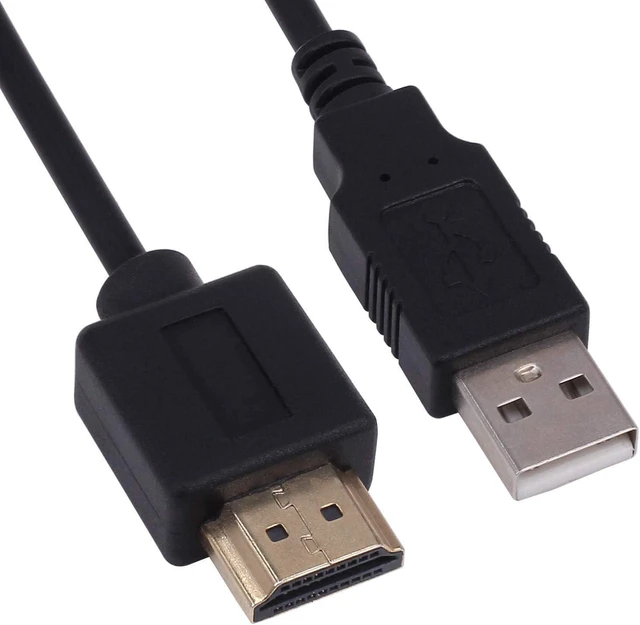 Alt view image 2 of 7 - 2-Pack USB to HDMI Cable, USB 2.0 Male to HDMI Male Charger Cord,HDMI Male A/V Adapter + USB 2.0 Power Supply Connector Cable ,1.6ft/ 50cm