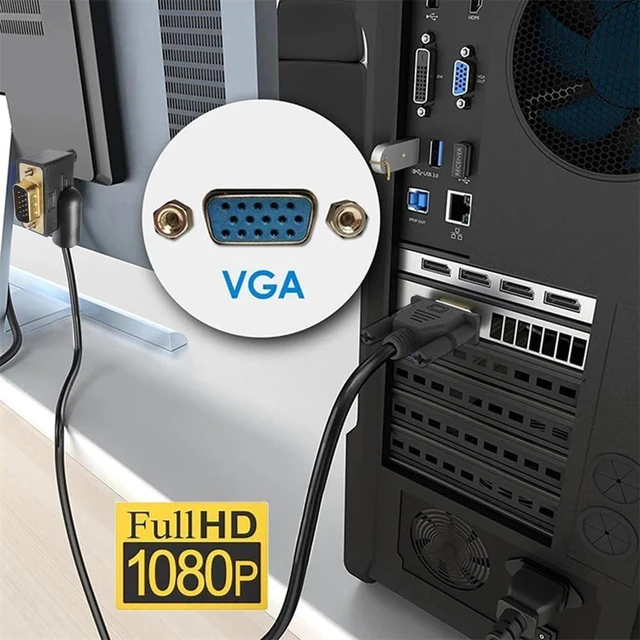 Alt view image 3 of 7 - VGA RGB Male to Male Extension Cable 3COAX+6C for Monitor Projector Computer,1.6ft/0.5m Straight