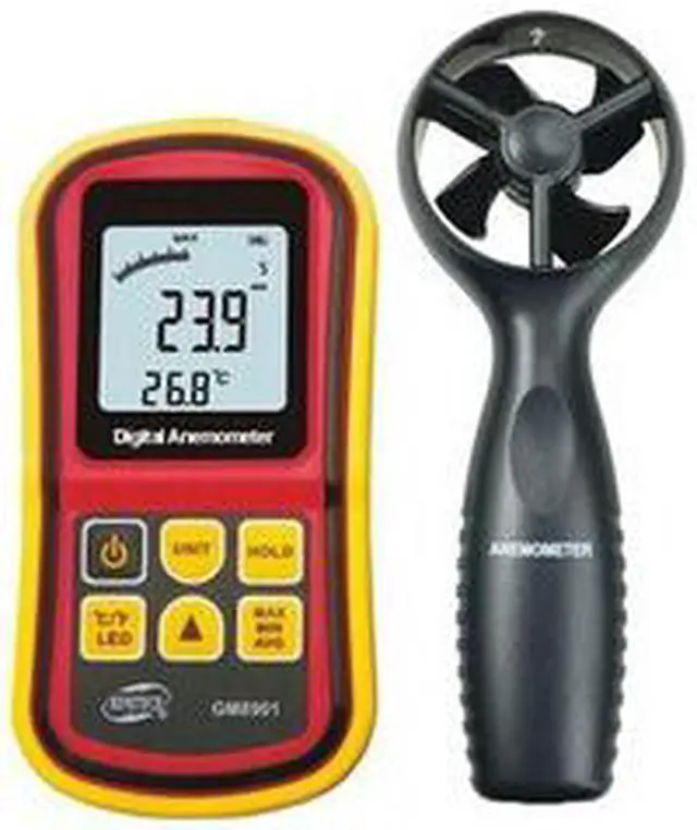 Alt view image 3 of 4 - TeKit GM8901 Hand Held Anemometer Electronic Digital 0~45m/s Anemometer Wind Speed Meter + Thermometer