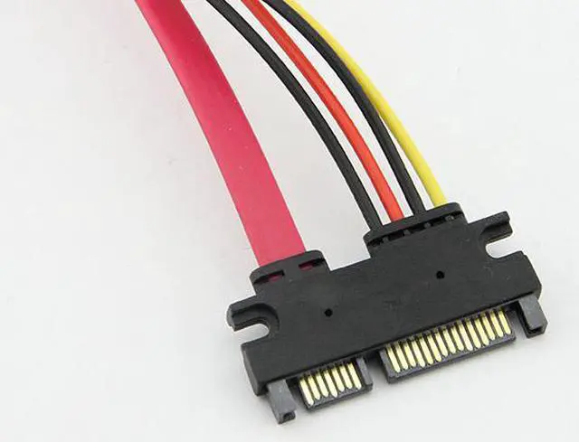 Alt view image 5 of 7 - 7+15 Pin Serial ATA SATA Male to Female Data Power Combo Extension Cable M/F  50cm/1.64ft