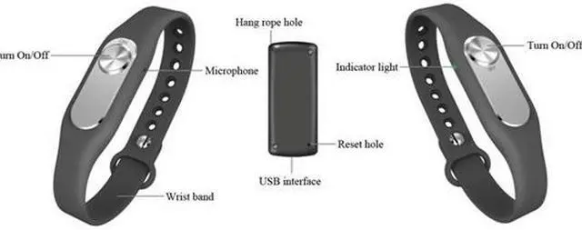 Alt view image 2 of 7 - Wearable Wristband 4GB Digital Voice Recorder Wrist Watch, One Button Long Time Recording,Digital Voice Recorder Wristband Audio Recorder Wrist Watch USB Rechargeable Sound Recording Bracelet (Black),