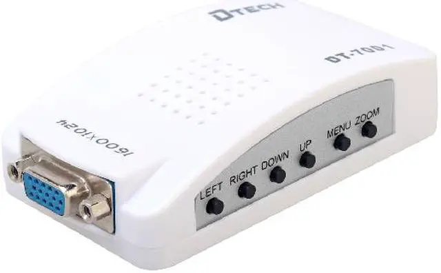 Alt view image 4 of 7 - DTECH  PC to TV Converter,up to 1600X1024@85HZ,  PC MAC VGA to AV Composite and RCA S-Video for TV/Projector Converter terminal converter box (DT-7001 )