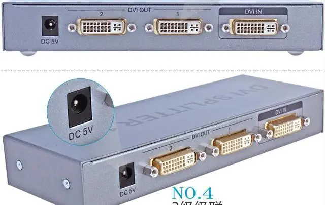 Alt view image 6 of 7 - DTECH 2 Port DVI Video Splitter Dual Monitor (1 in 2 out Splits 1 Video Signal to Dual Display) up to 1920x1200 Resolution Supports Cascade Connection(DT7023)