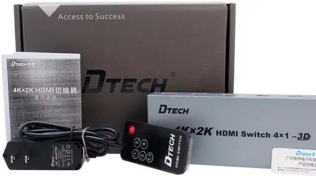 Alt view image 6 of 6 - DTECH DT-7041 4 in 1 out HDMI Splitter 4Kx2K and high-definition 7.1 channel output switching support w/ 3D HDCP 1080P Support with IR Remote