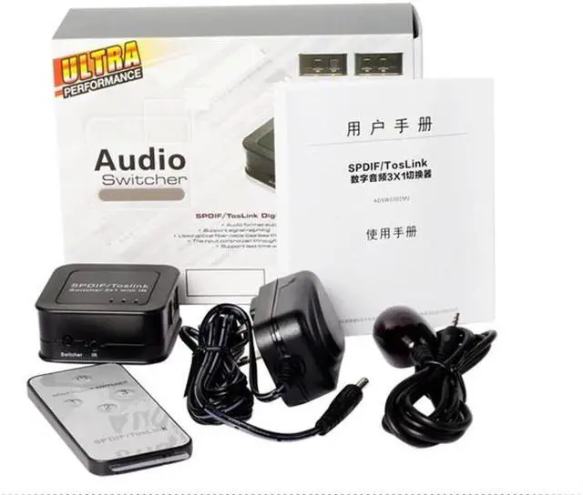 Alt view image 7 of 7 - SPDIF/TosLink Digital Optical Audio 3x1 Switchers 5.1 audio switcher audio power amplifier(AIS ADSW0301M1)