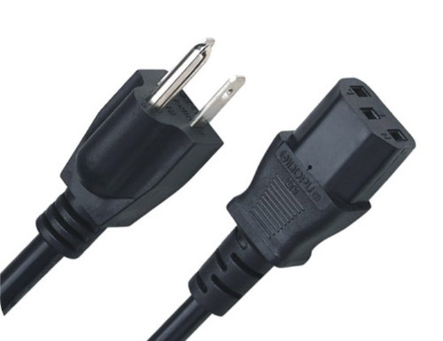 16AWG PC Monitor Power Cord – 3-Prong NEMA 5-15P To C13 – Choose Length 1-25 FT